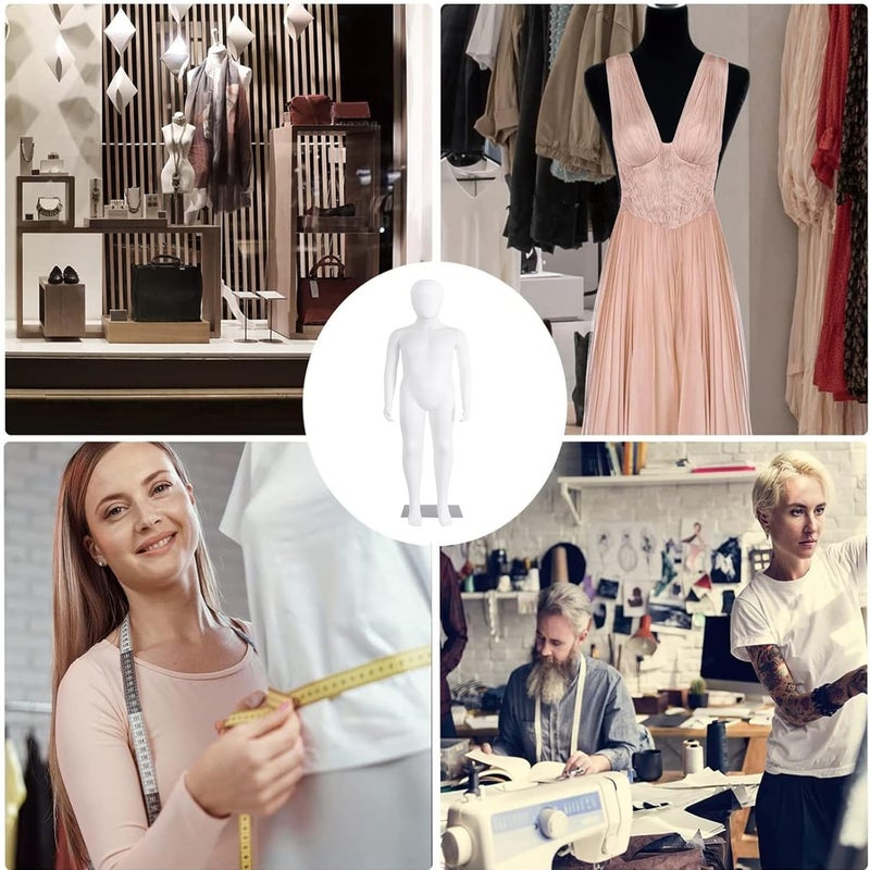 EaseHome Child Mannequin Full Body, Kid Dress Form Adjustable Faceless Mannequin Torso, Detachable Manikin Body Display with Metal Base for Children 51.2 Inches - Image 5